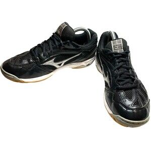 Mizuno Wave Hurricane 2 Volleyball Running Shoes Women's Size 7.5 Black/Silver